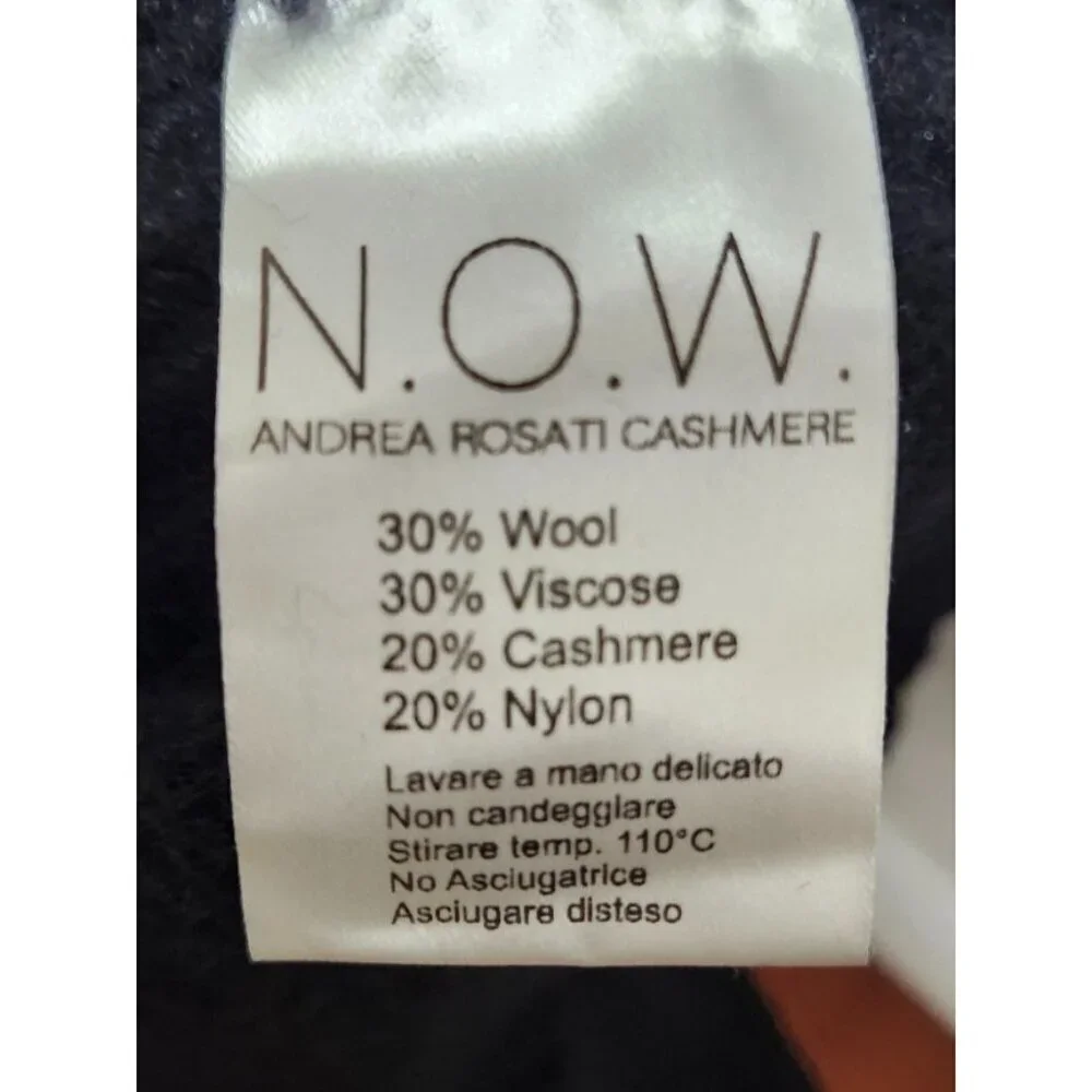 N.O.W. Andrea Rosati Cashmere Sweater Women Black Ribbed Knit Italy Oversized M